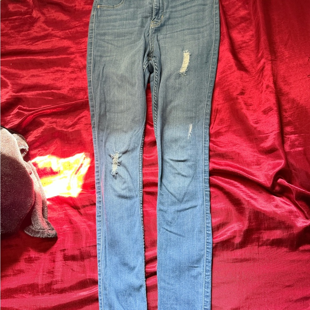 Women's Blue Distressed Jeans